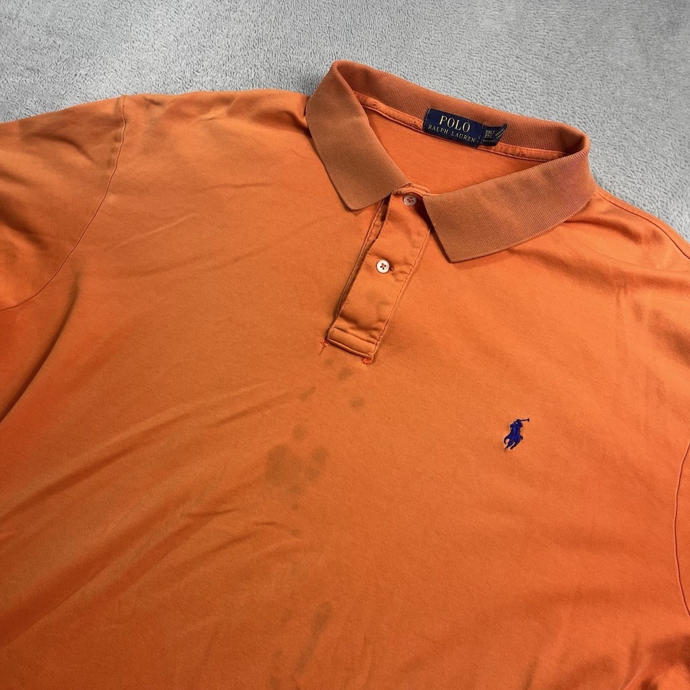 Polo Ralph Lauren Men Polo Shirt Short Sleeve Orange 2XLT Large Tall Golf Casual
